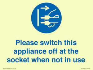 Please switch this appliance off at the socket when not in use